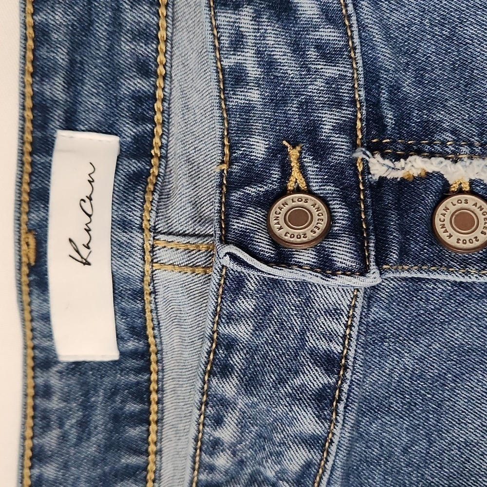 Kancan Button Fly Distressed Raw Hem Jeans - Picture 5 of 7
